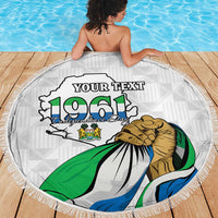 Personalised Sierra Leone Independence Day Beach Blanket Map With Kente Pattern