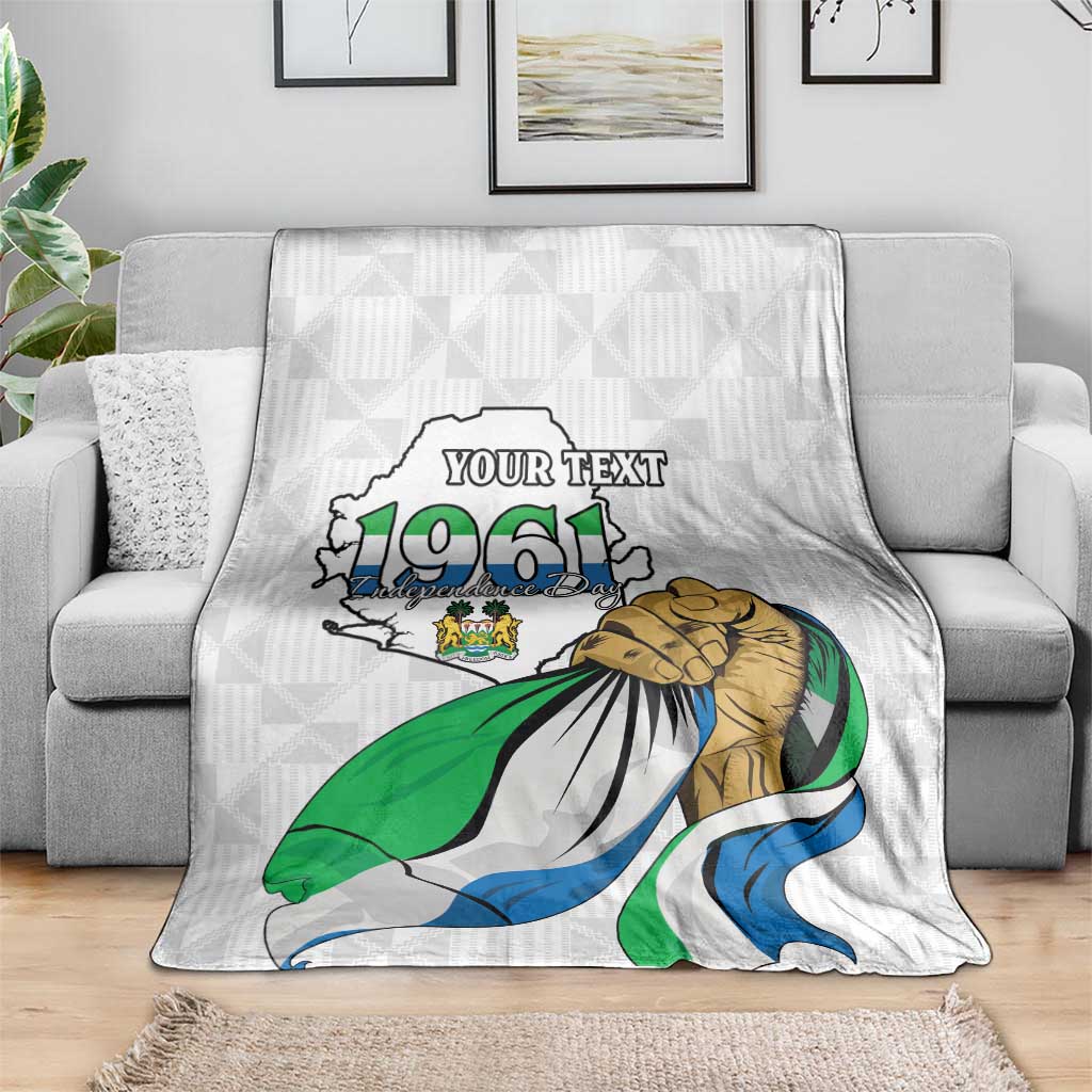 Personalised Sierra Leone Independence Day Blanket Map With Kente Pattern