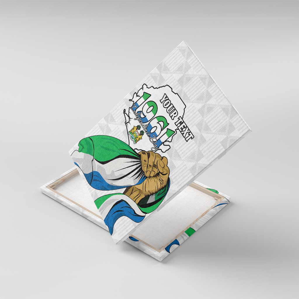 Personalised Sierra Leone Independence Day Canvas Wall Art Map With Kente Pattern