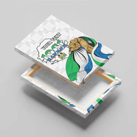 Personalised Sierra Leone Independence Day Canvas Wall Art Map With Kente Pattern