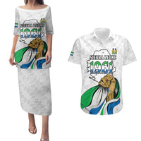 Personalised Sierra Leone Independence Day Couples Matching Puletasi and Hawaiian Shirt Map With Kente Pattern