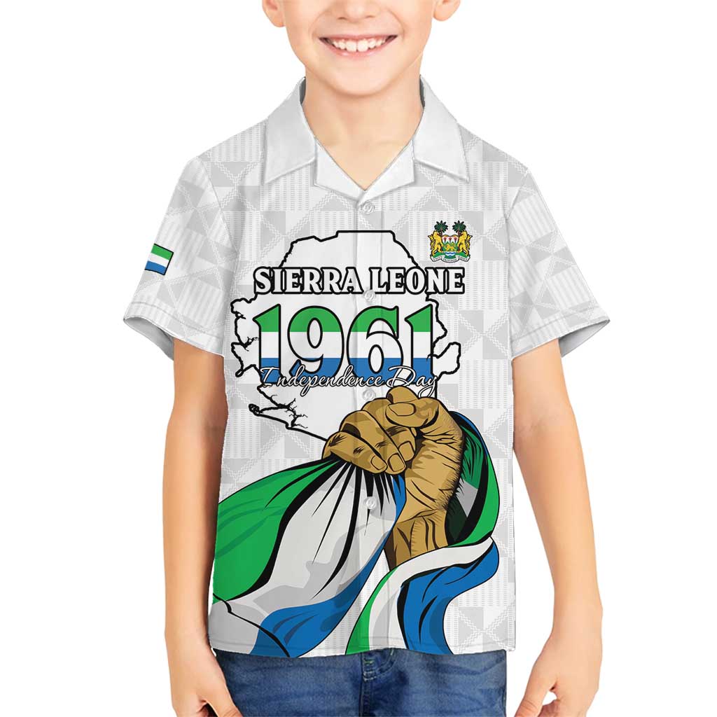 Personalised Sierra Leone Independence Day Family Matching Long Sleeve Bodycon Dress and Hawaiian Shirt Map With Kente Pattern