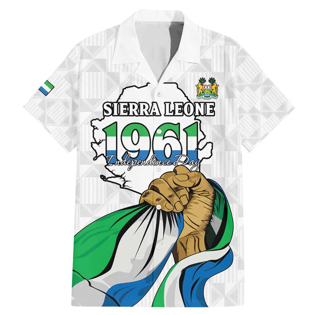 Personalised Sierra Leone Independence Day Family Matching Mermaid Dress and Hawaiian Shirt Map With Kente Pattern