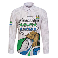 Personalised Sierra Leone Independence Day Family Matching Off The Shoulder Long Sleeve Dress and Hawaiian Shirt Map With Kente Pattern