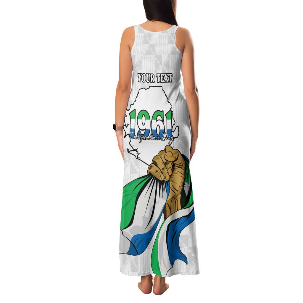 Personalised Sierra Leone Independence Day Family Matching Tank Maxi Dress and Hawaiian Shirt Map With Kente Pattern