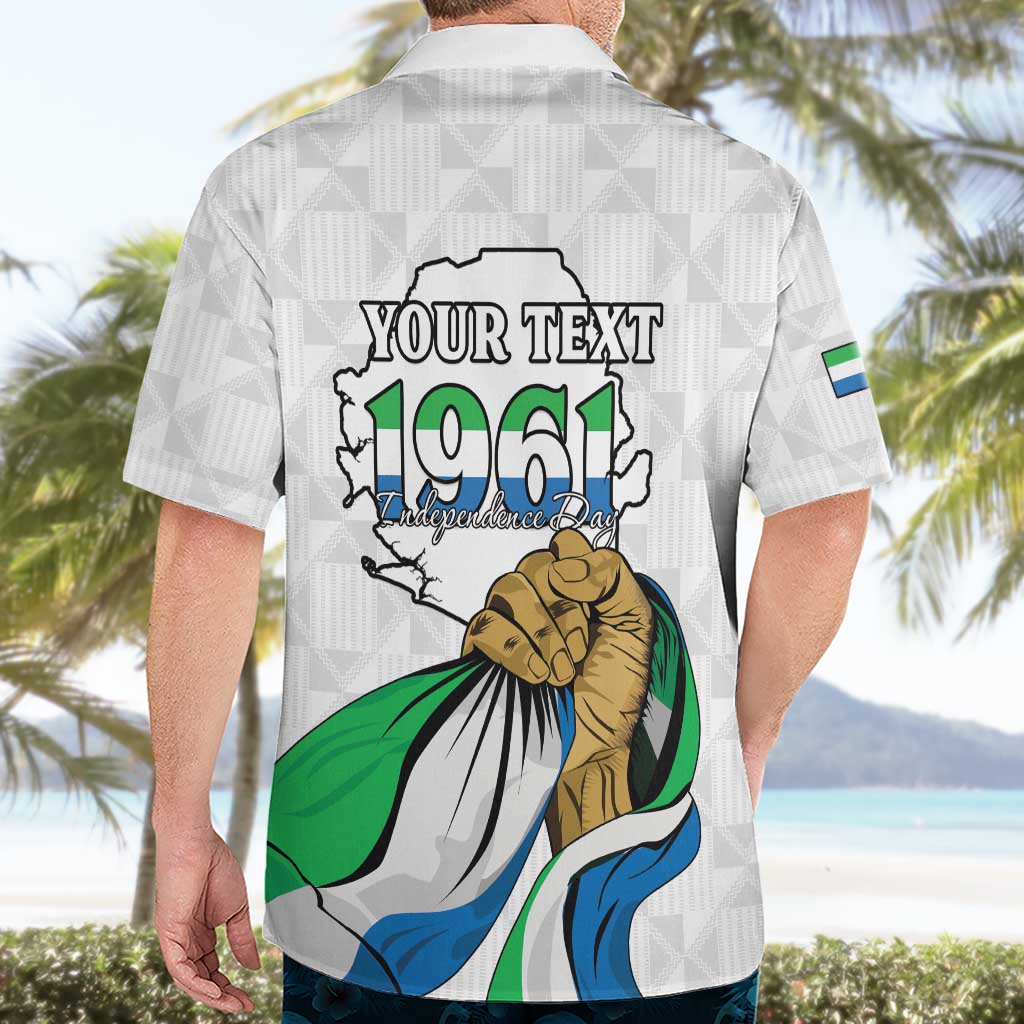 Personalised Sierra Leone Independence Day Hawaiian Shirt Map With Kente Pattern