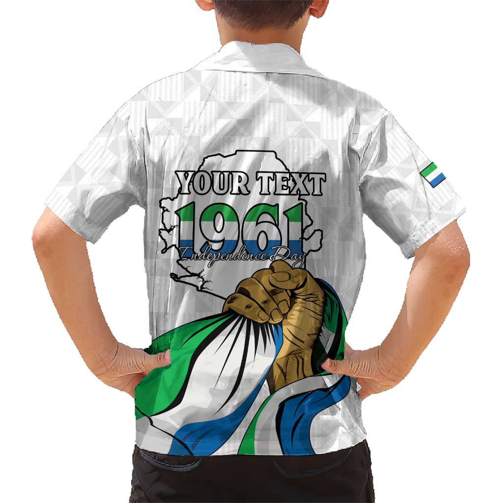 Personalised Sierra Leone Independence Day Hawaiian Shirt Map With Kente Pattern