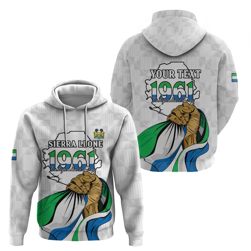 Personalised Sierra Leone Independence Day Hoodie Map With Kente Pattern