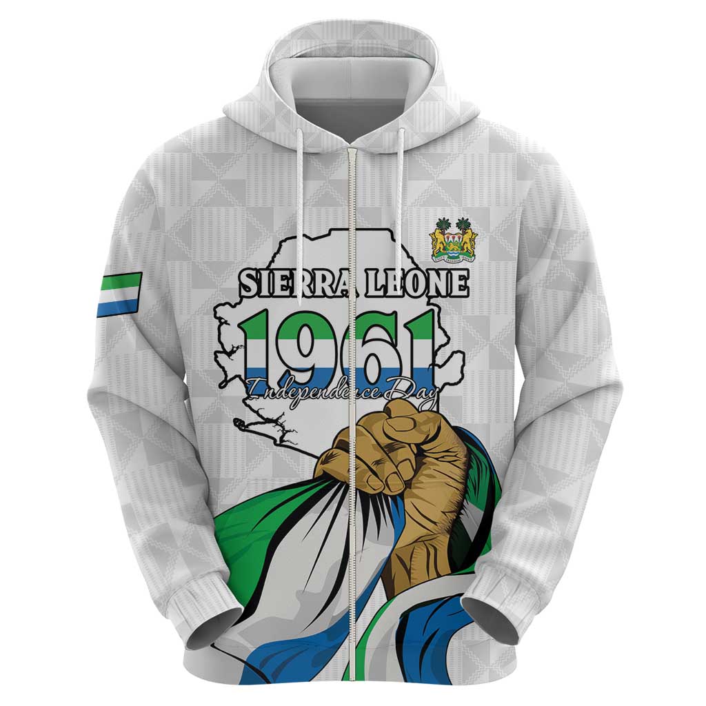 Personalised Sierra Leone Independence Day Hoodie Map With Kente Pattern