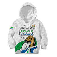 Personalised Sierra Leone Independence Day Kid Hoodie Map With Kente Pattern