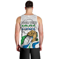 Personalised Sierra Leone Independence Day Men Tank Top Map With Kente Pattern