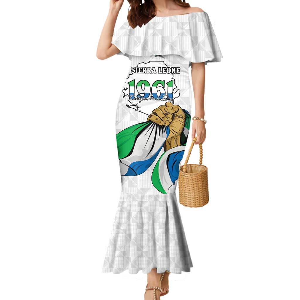 Personalised Sierra Leone Independence Day Mermaid Dress Map With Kente Pattern
