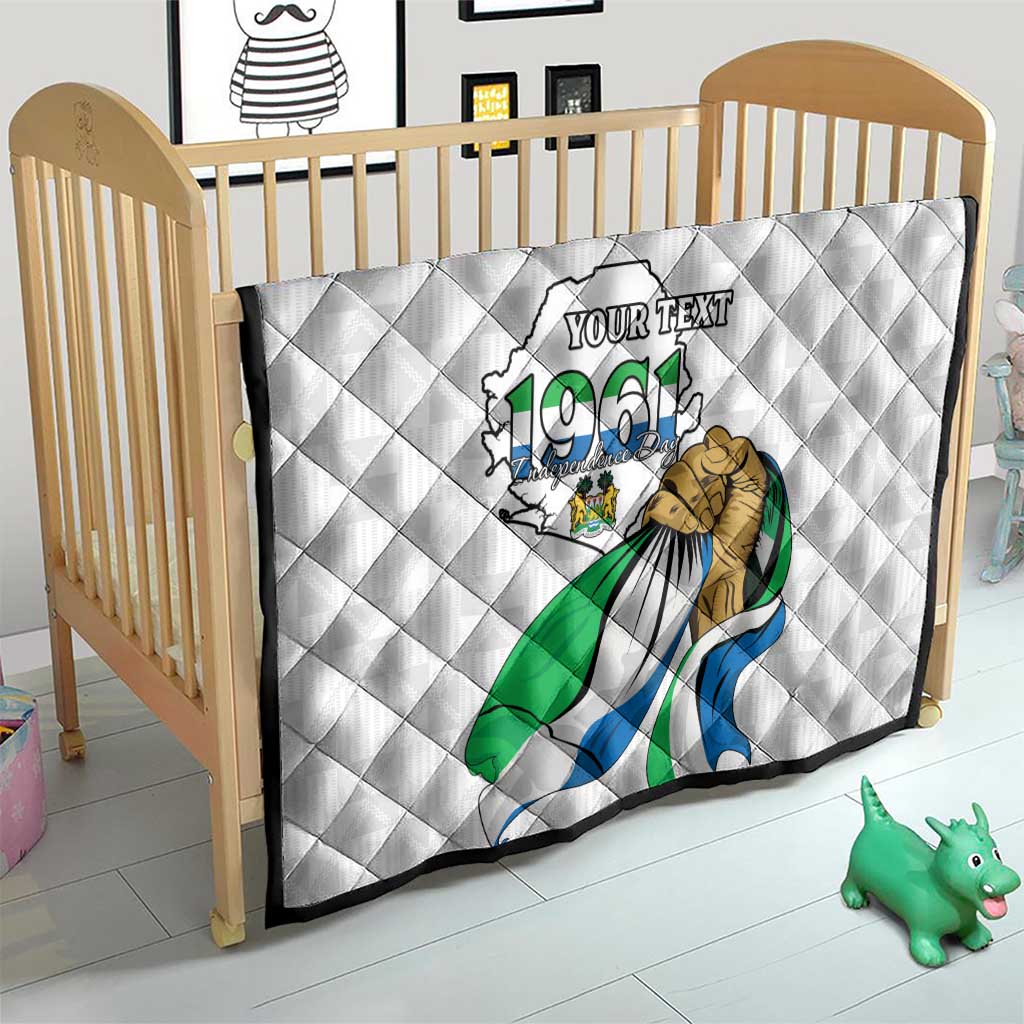 Personalised Sierra Leone Independence Day Quilt Map With Kente Pattern