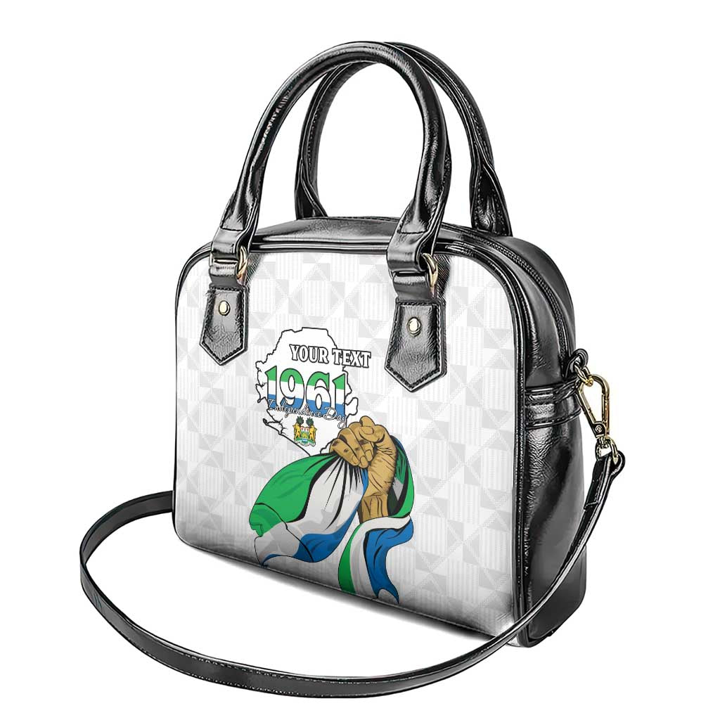 Personalised Sierra Leone Independence Day Shoulder Handbag Map With Kente Pattern