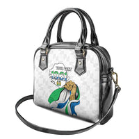 Personalised Sierra Leone Independence Day Shoulder Handbag Map With Kente Pattern