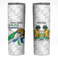 Personalised Sierra Leone Independence Day Skinny Tumbler Map With Kente Pattern