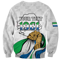 Personalised Sierra Leone Independence Day Sweatshirt Map With Kente Pattern