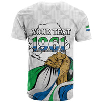Personalised Sierra Leone Independence Day T Shirt Map With Kente Pattern