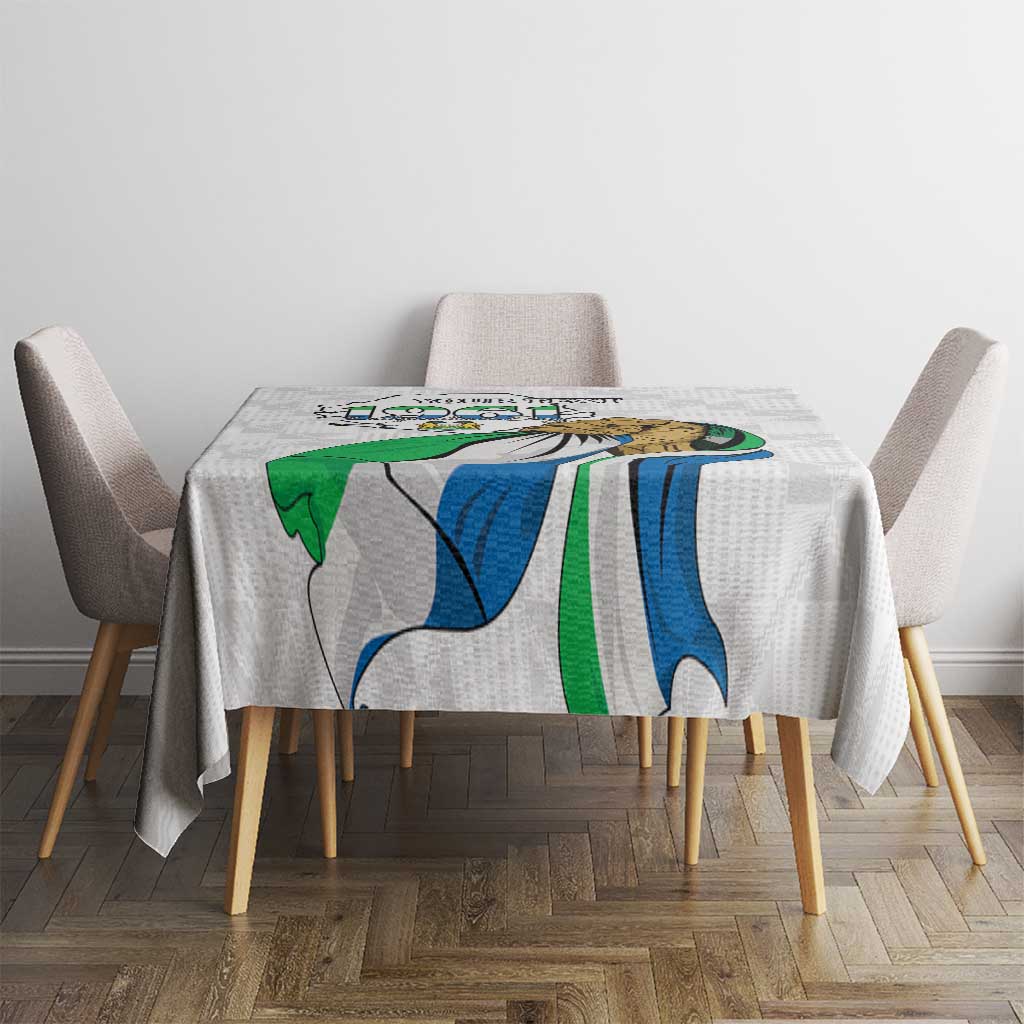 Personalised Sierra Leone Independence Day Tablecloth Map With Kente Pattern