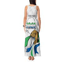 Personalised Sierra Leone Independence Day Tank Maxi Dress Map With Kente Pattern