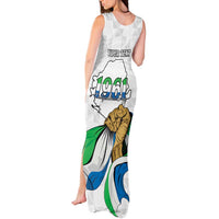 Personalised Sierra Leone Independence Day Tank Maxi Dress Map With Kente Pattern