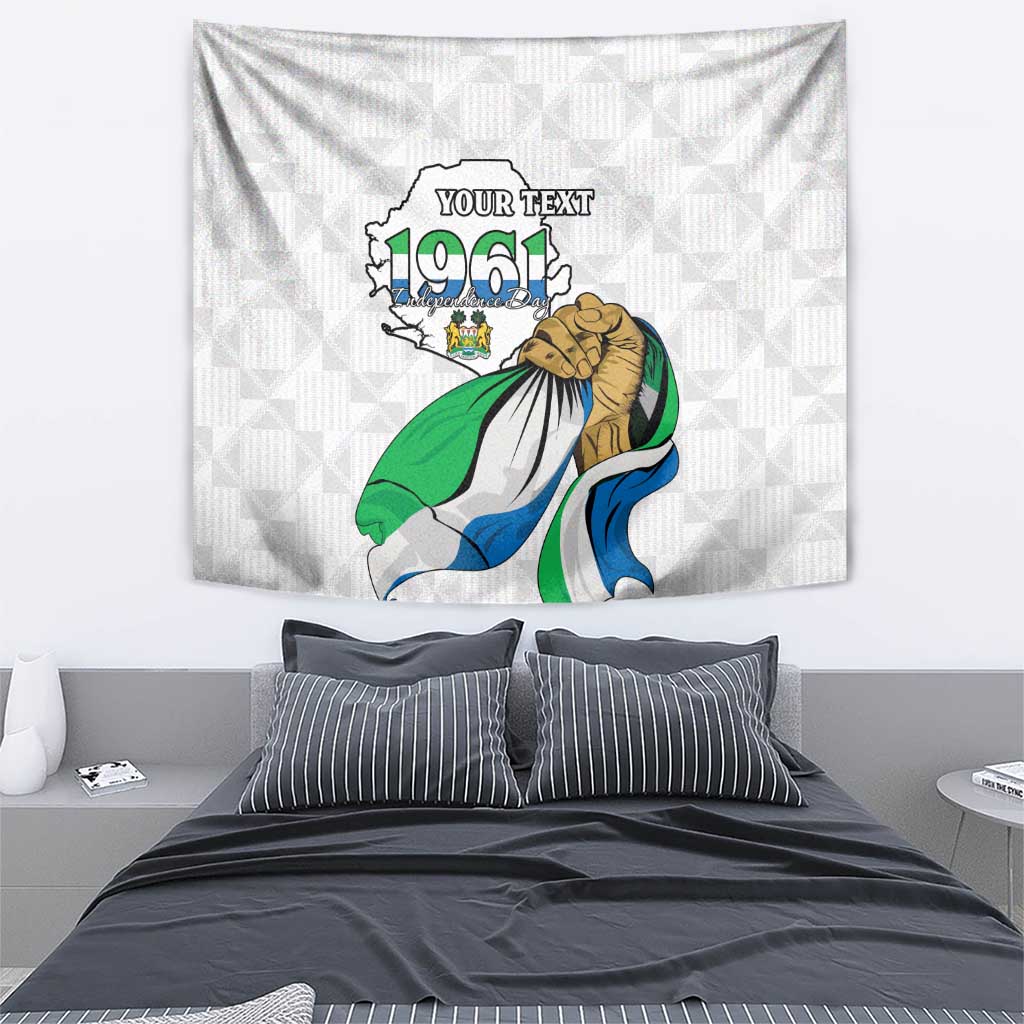 Personalised Sierra Leone Independence Day Tapestry Map With Kente Pattern