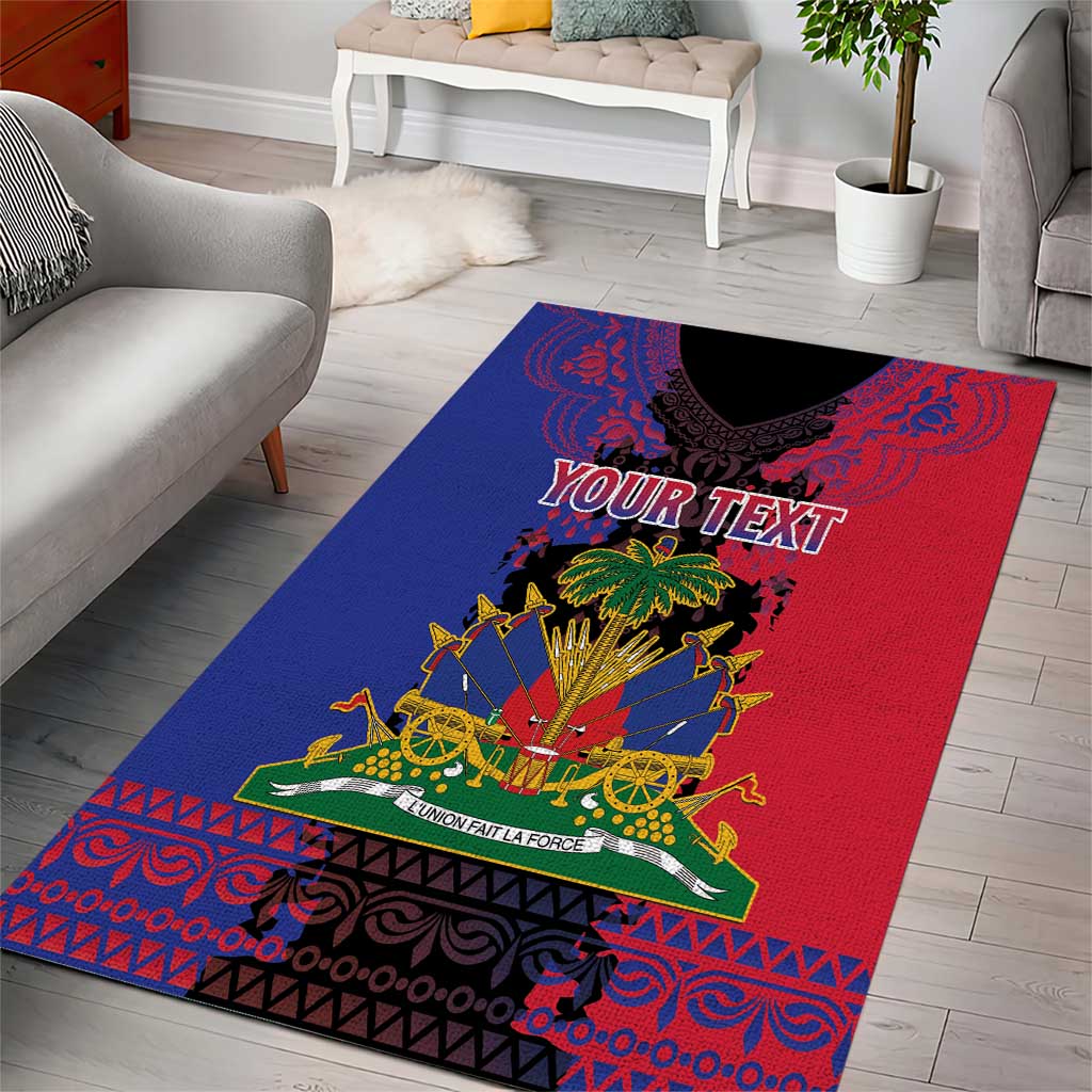 Personalised Haitian Heritage Month Area Rug Citadelle Laferriere Dashiki Pattern