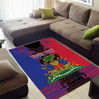 Personalised Haitian Heritage Month Area Rug Citadelle Laferriere Dashiki Pattern