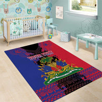 Personalised Haitian Heritage Month Area Rug Citadelle Laferriere Dashiki Pattern