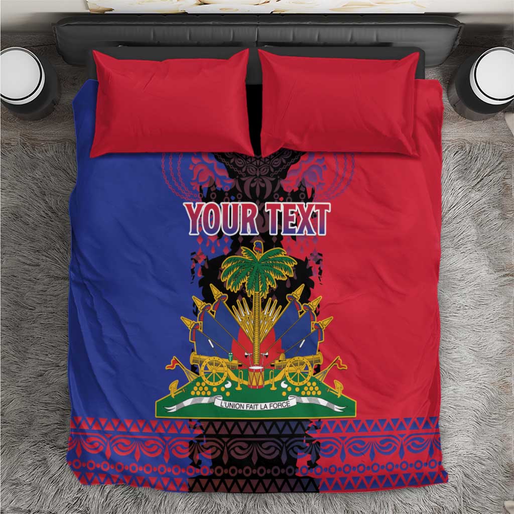 Personalised Haitian Heritage Month Bedding Set Citadelle Laferriere Dashiki Pattern