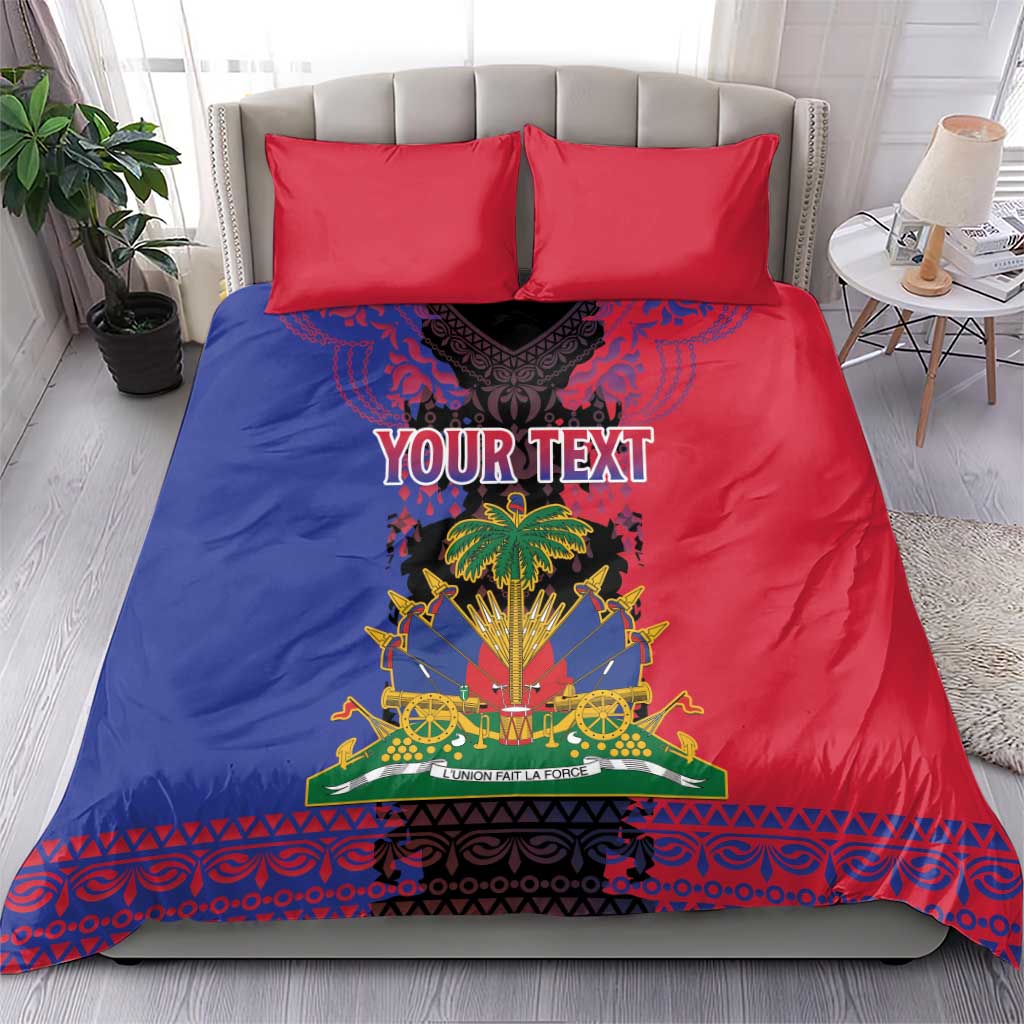 Personalised Haitian Heritage Month Bedding Set Citadelle Laferriere Dashiki Pattern
