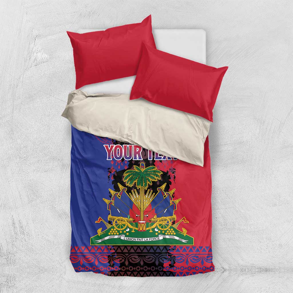 Personalised Haitian Heritage Month Bedding Set Citadelle Laferriere Dashiki Pattern