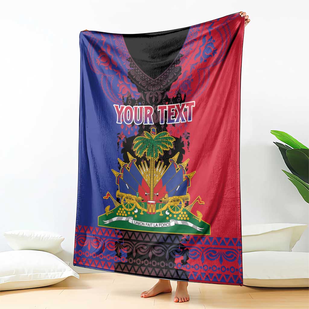 Personalised Haitian Heritage Month Blanket Citadelle Laferriere Dashiki Pattern