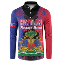Personalised Haitian Heritage Month Button Sweatshirt Citadelle Laferriere Dashiki Pattern