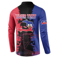 Personalised Haitian Heritage Month Button Sweatshirt Citadelle Laferriere Dashiki Pattern