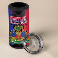 Personalised Haitian Heritage Month 4 in 1 Can Cooler Tumbler Citadelle Laferriere Dashiki Pattern