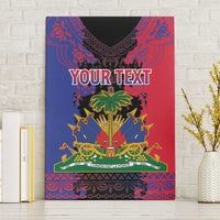Personalised Haitian Heritage Month Canvas Wall Art Citadelle Laferriere Dashiki Pattern