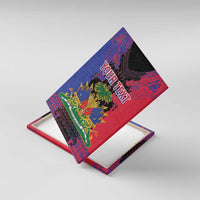 Personalised Haitian Heritage Month Canvas Wall Art Citadelle Laferriere Dashiki Pattern