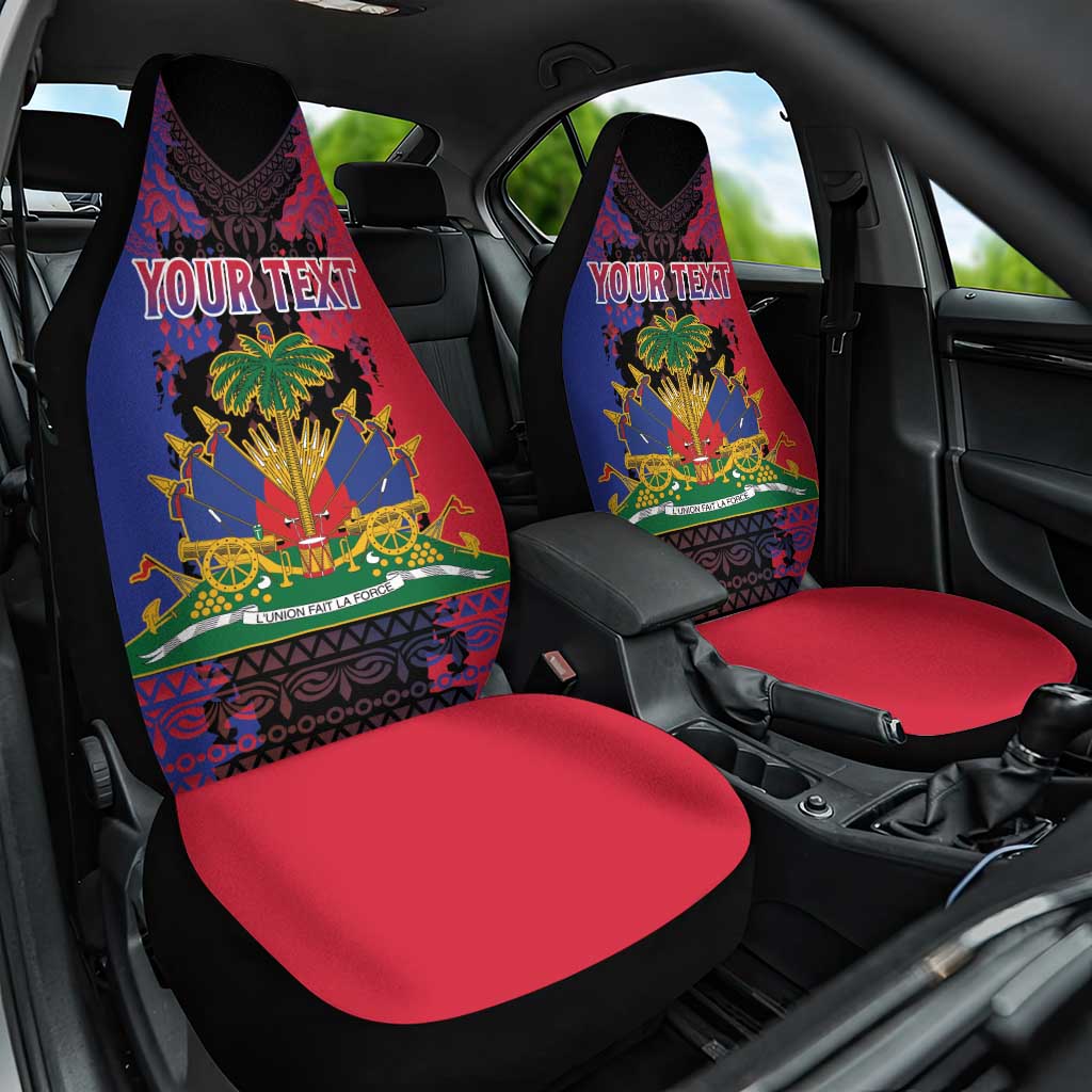 Personalised Haitian Heritage Month Car Seat Cover Citadelle Laferriere Dashiki Pattern