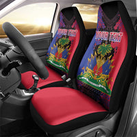 Personalised Haitian Heritage Month Car Seat Cover Citadelle Laferriere Dashiki Pattern