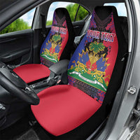 Personalised Haitian Heritage Month Car Seat Cover Citadelle Laferriere Dashiki Pattern
