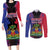 Personalised Haitian Heritage Month Couples Matching Long Sleeve Bodycon Dress and Long Sleeve Button Shirt Citadelle Laferriere Dashiki Pattern