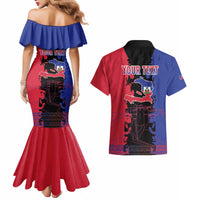 Personalised Haitian Heritage Month Couples Matching Mermaid Dress and Hawaiian Shirt Citadelle Laferriere Dashiki Pattern