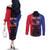 Personalised Haitian Heritage Month Couples Matching Off The Shoulder Long Sleeve Dress and Long Sleeve Button Shirt Citadelle Laferriere Dashiki Pattern
