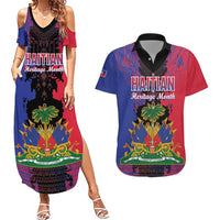 Personalised Haitian Heritage Month Couples Matching Summer Maxi Dress and Hawaiian Shirt Citadelle Laferriere Dashiki Pattern