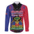 Personalised Haitian Heritage Month Family Matching Off The Shoulder Long Sleeve Dress and Hawaiian Shirt Citadelle Laferriere Dashiki Pattern