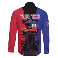 Personalised Haitian Heritage Month Family Matching Off Shoulder Short Dress and Hawaiian Shirt Citadelle Laferriere Dashiki Pattern