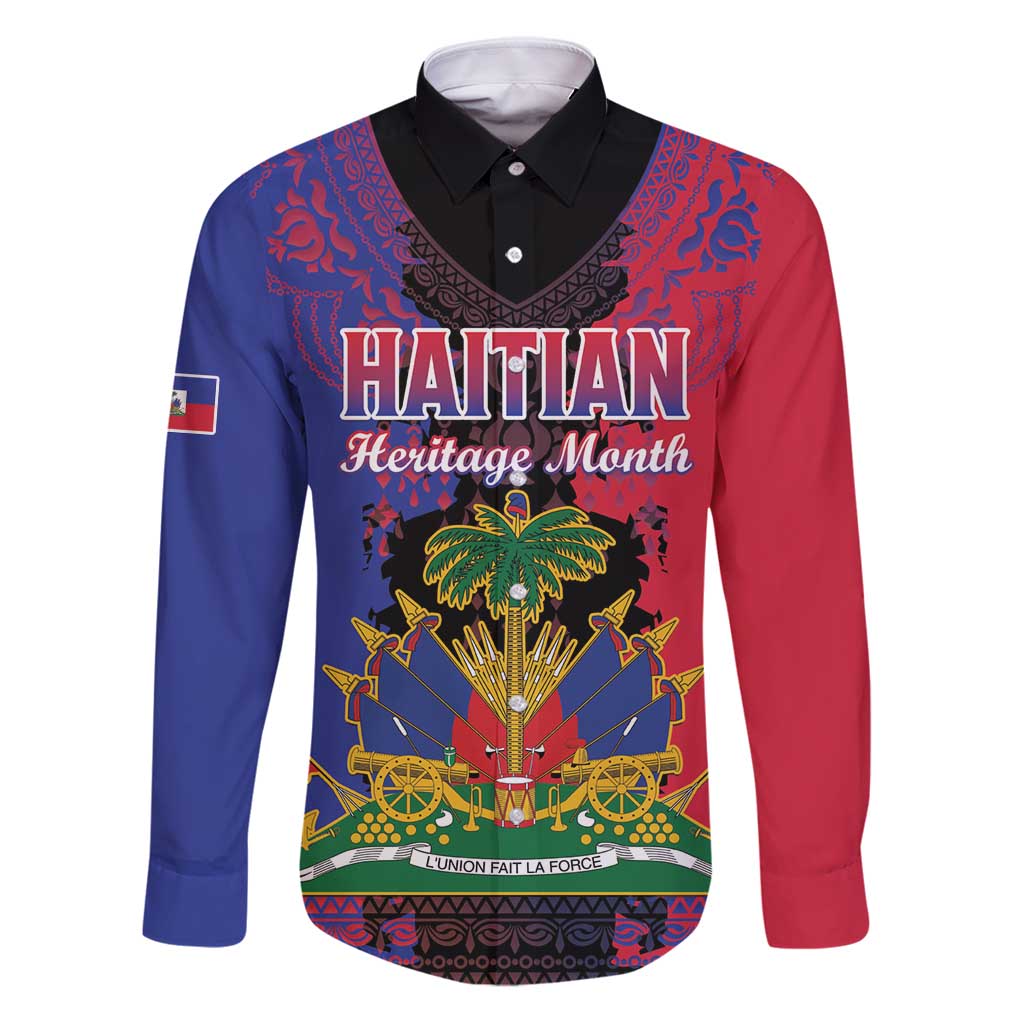 Personalised Haitian Heritage Month Family Matching Puletasi and Hawaiian Shirt Citadelle Laferriere Dashiki Pattern