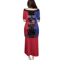 Personalised Haitian Heritage Month Family Matching Puletasi and Hawaiian Shirt Citadelle Laferriere Dashiki Pattern