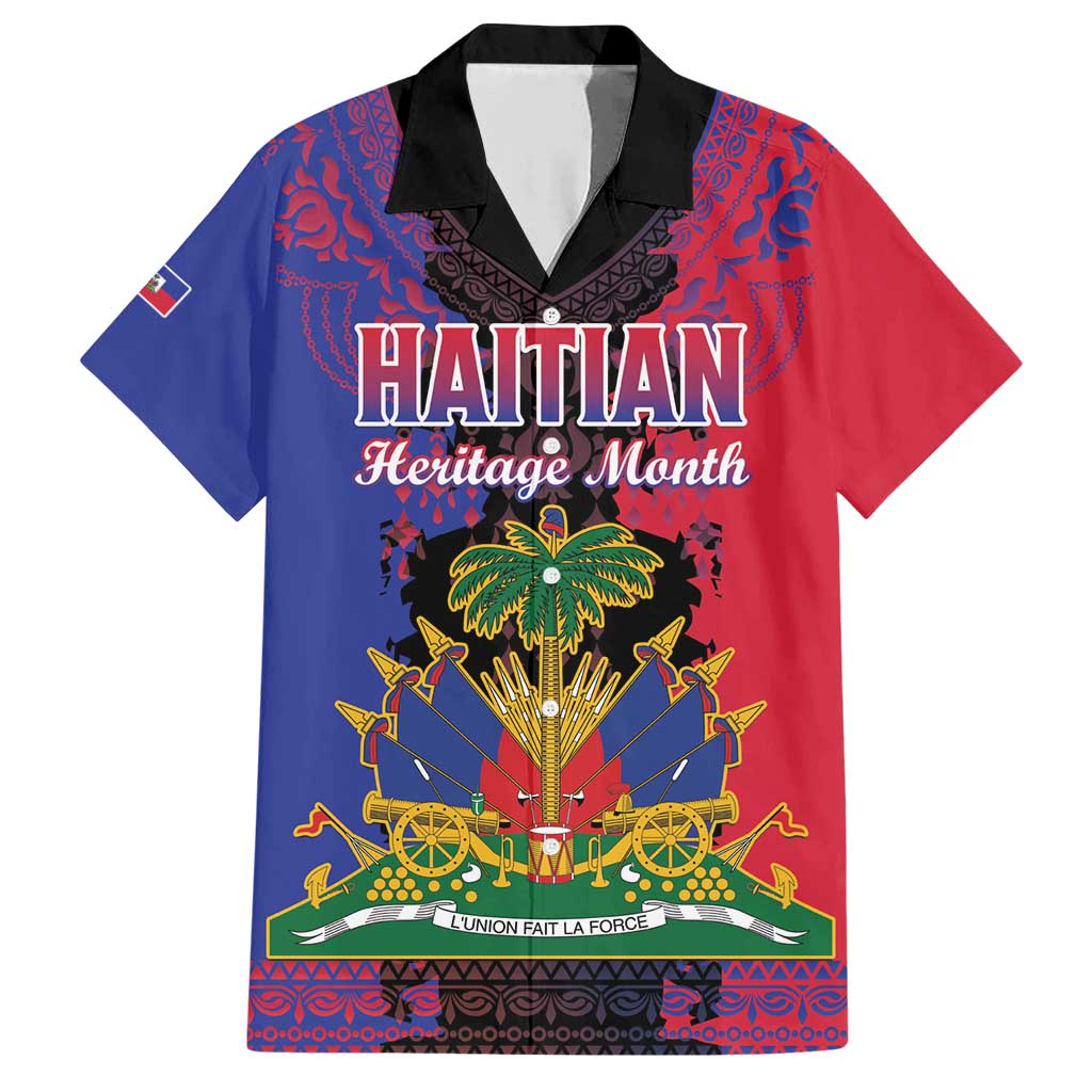Personalised Haitian Heritage Month Family Matching Short Sleeve Bodycon Dress and Hawaiian Shirt Citadelle Laferriere Dashiki Pattern